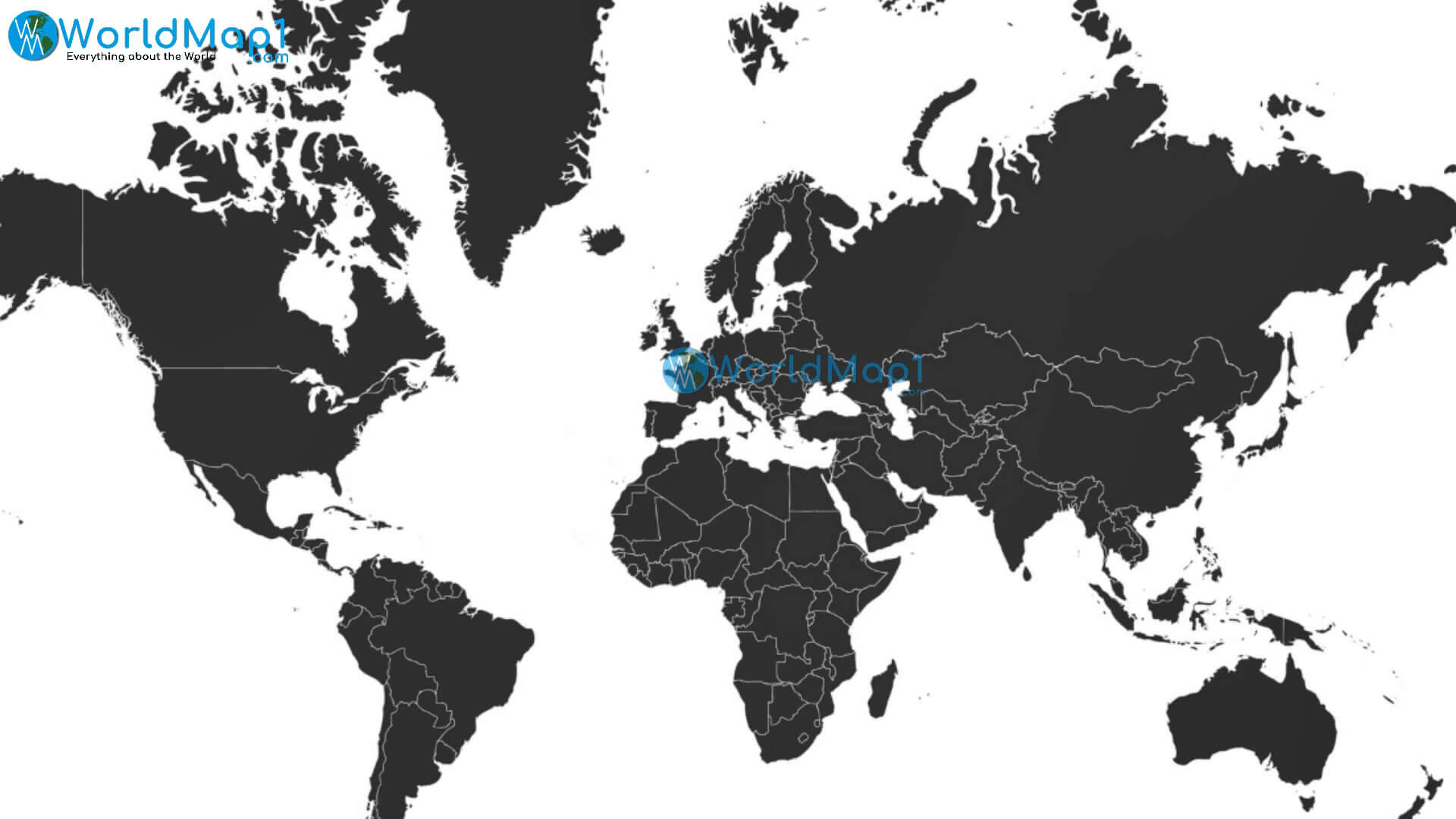 World Black Blank Map